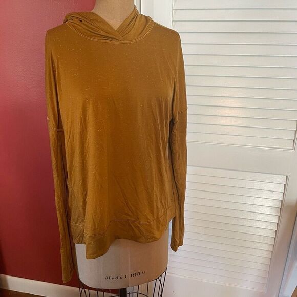 LULULEMON | gold/tan speckled long sleeve hooded top 10 - Picture 1 of 10